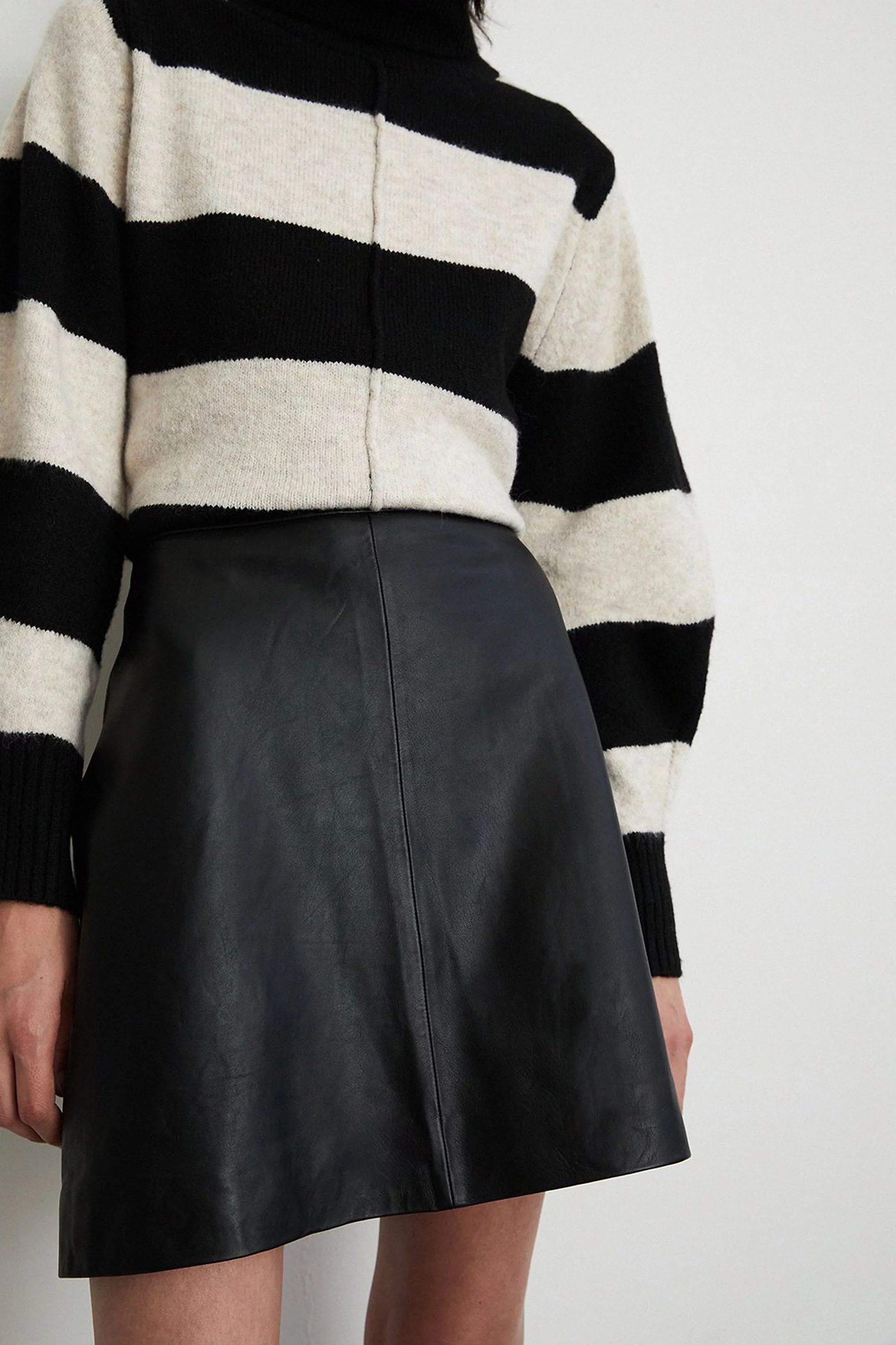 Real Leather Clean Pelmet Skirt | Warehouse UK & IE