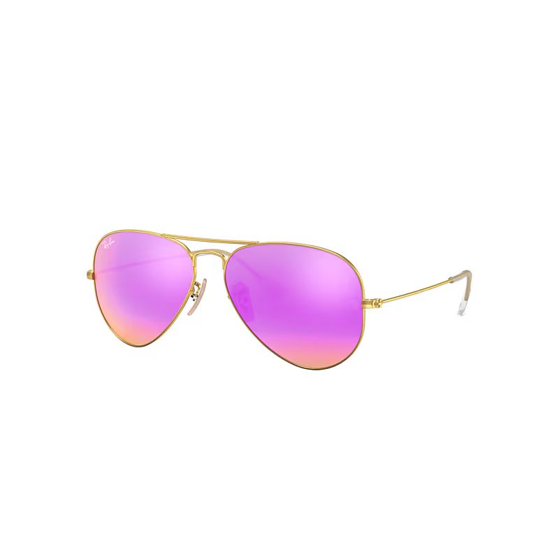 Ray-Ban Aviator Flash Lenses Sunglasses Gold Frame Pink Lenses 58-14 | Ray-Ban (US)