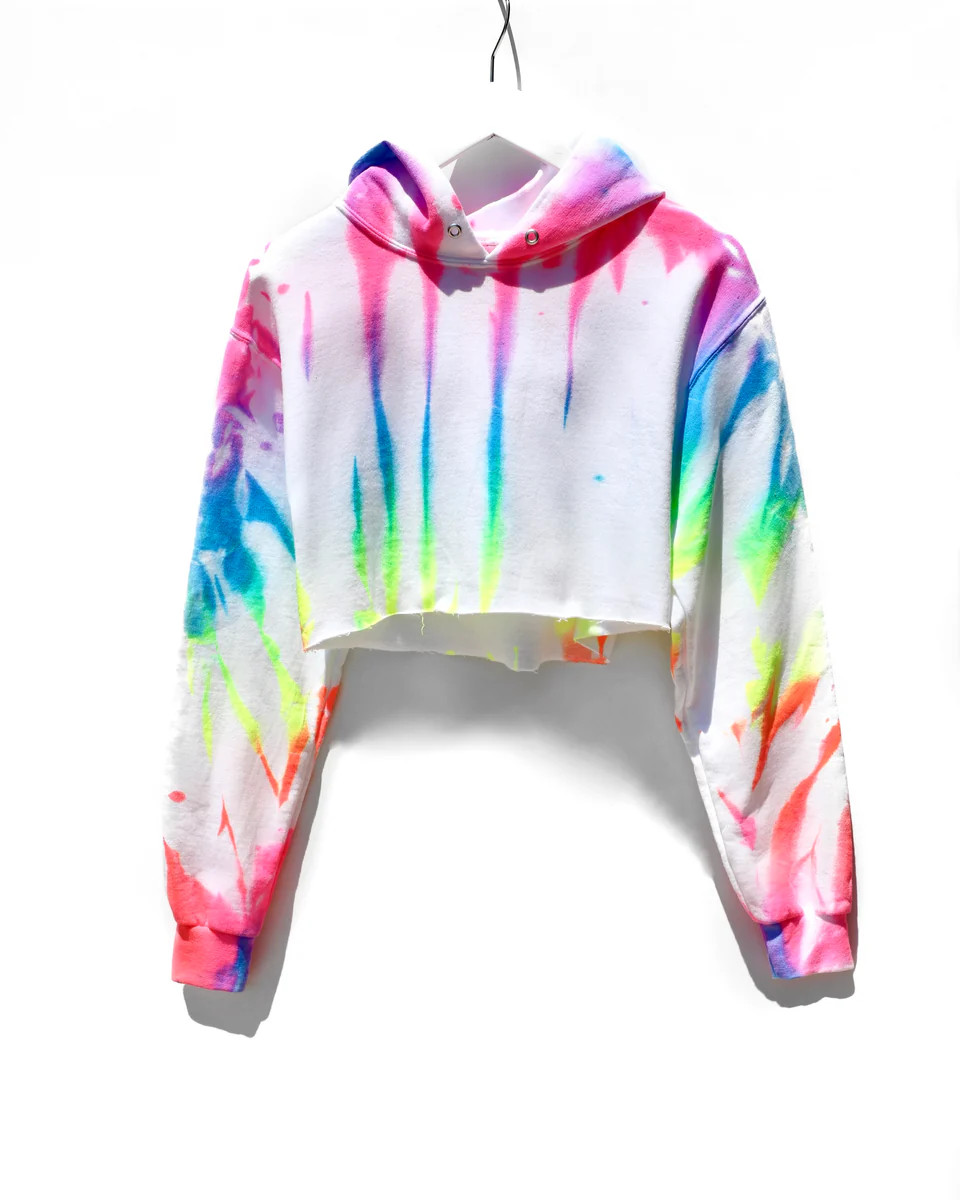 Cropped Hoodie / Neon Prism | MYRRHE