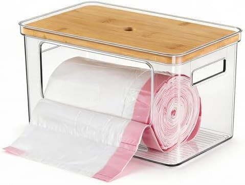 Trash Bag Dispenser, Stackable with Bamboo Top – Extra Large Garbage Bag Holder & Under Sink Or... | Amazon (US)