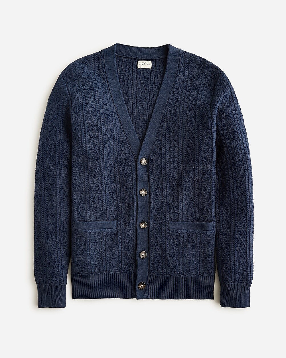 Heritage cotton pointelle-stitch cardigan sweater | J. Crew US