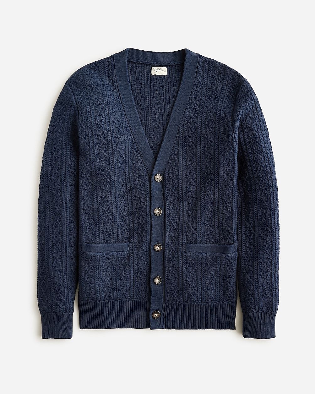 Heritage cotton pointelle-stitch cardigan sweater | J.Crew US