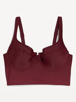 Matte Longline Balconette Swim Top | Old Navy (US)