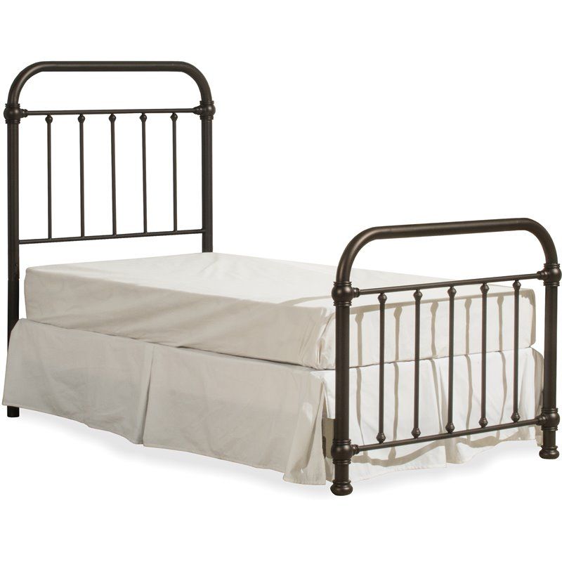 Hillsdale Kirkland Twin Metal Spindle Panel Bed in Dark Bronze | Cymax Stores