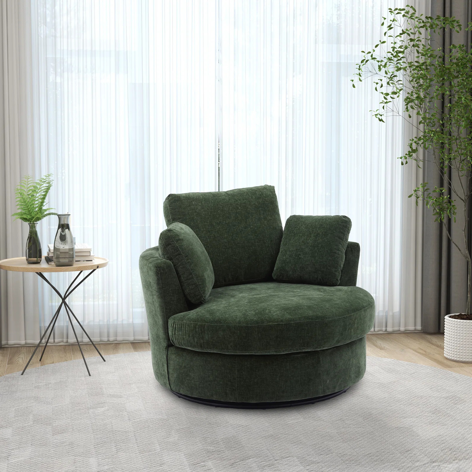 Dahlonega Slipcovered Swivel Barrel Chair | Wayfair North America