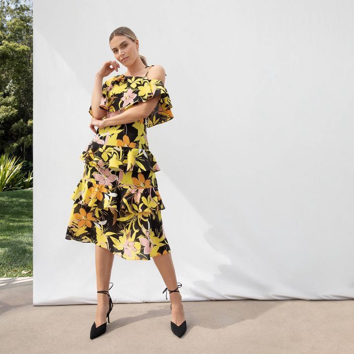 Women's Floral Print Sleeveless Low Back Dress - Who What Wear™ Black | Target