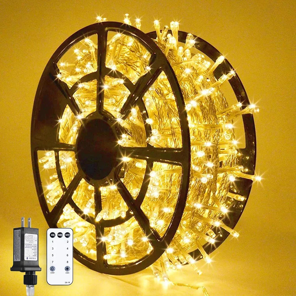 JMEXSUSS 1000 LED Christmas Lights Outdoor Indoor String Lights with 8 Modes Warm White Christmas... | Amazon (US)