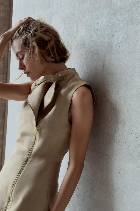 FAUX SUEDE MINI DRESS | Zara US