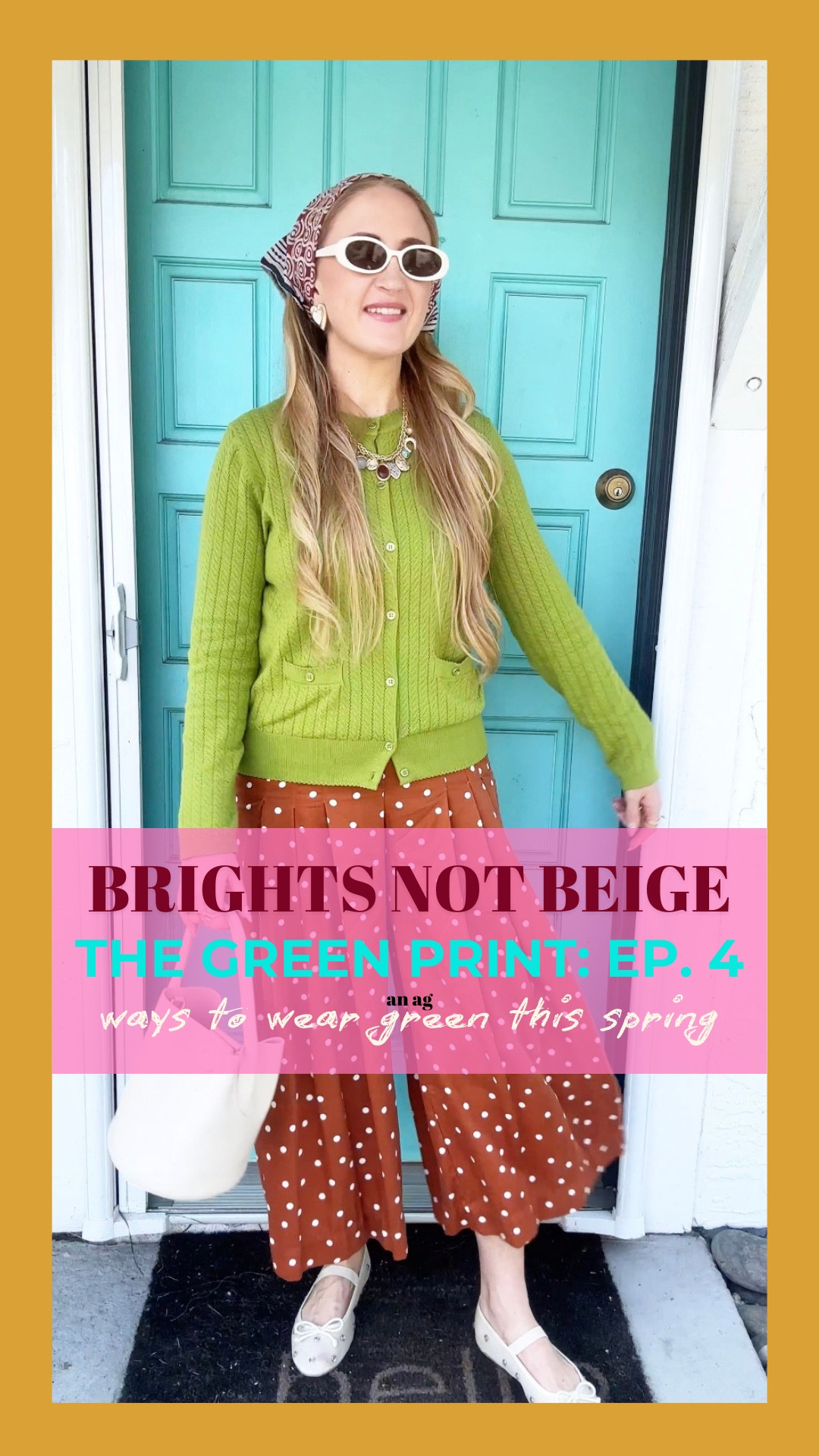 Sunset Terracotta & Lime Zest: My Favorite Spring Pair 🌿☀️
Leveling up the "Brights Not Beige" series with this vibrant combo! These polka dot culottes in Sunset Terracotta are so breezy for warmer days, especially when paired with a zesty lime cardigan and fun patterned scarf. 

Shop the full look below! #SpringOutfit #TheGreenPrint 

Sunset terracotta and lime green outfit, spring color theory styling, joyful aesthetic wardrobe, brights not beige fashion, the green print series, chartreuse block toe flats, polka dot culottes, lime lightweight knit cardigan, colorful spring transition look, dopamine dressing for fair skin, terracotta rust and green color palette, trending spring colors 2026, vibrant modest fashion, how to style lime green, bright happy aesthetic influencer, colorful walmart finds, budget-friendly brights

#LTKSeasonal #LTKdayinmylife #LTKootd #LTKgrwm