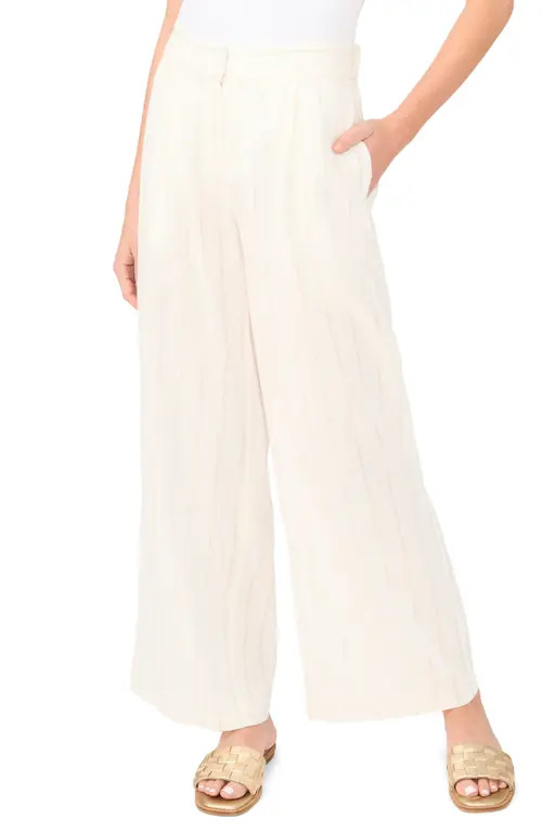 Vince Camuto Pleated Wide Leg Pants in New Ivory at Nordstrom, Size Medium | Nordstrom