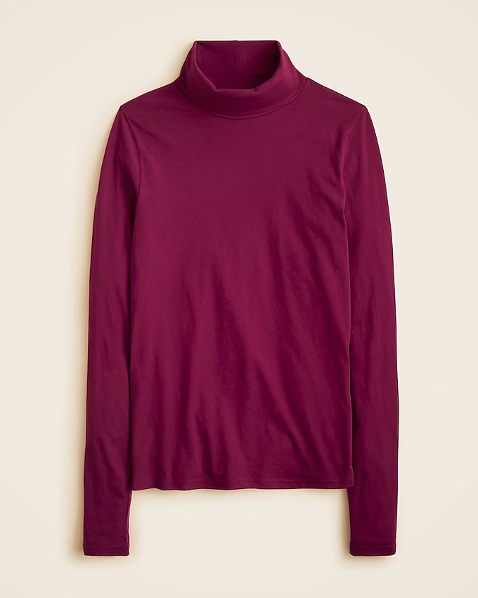 Feather jersey turtleneck | J. Crew US