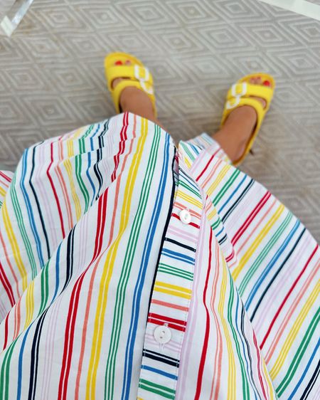 A super cute & comfy rainbow striped dress I’ve been living in & my fave everyday sandals I can walk miles in. Both perfect for summer travels.

Love them so much I bought these rubber Birkenstock - esque sandals that are as comfy as Crocs in two more colors (linked below).

#LTKTravel #LTKSeasonal #LTKOver40