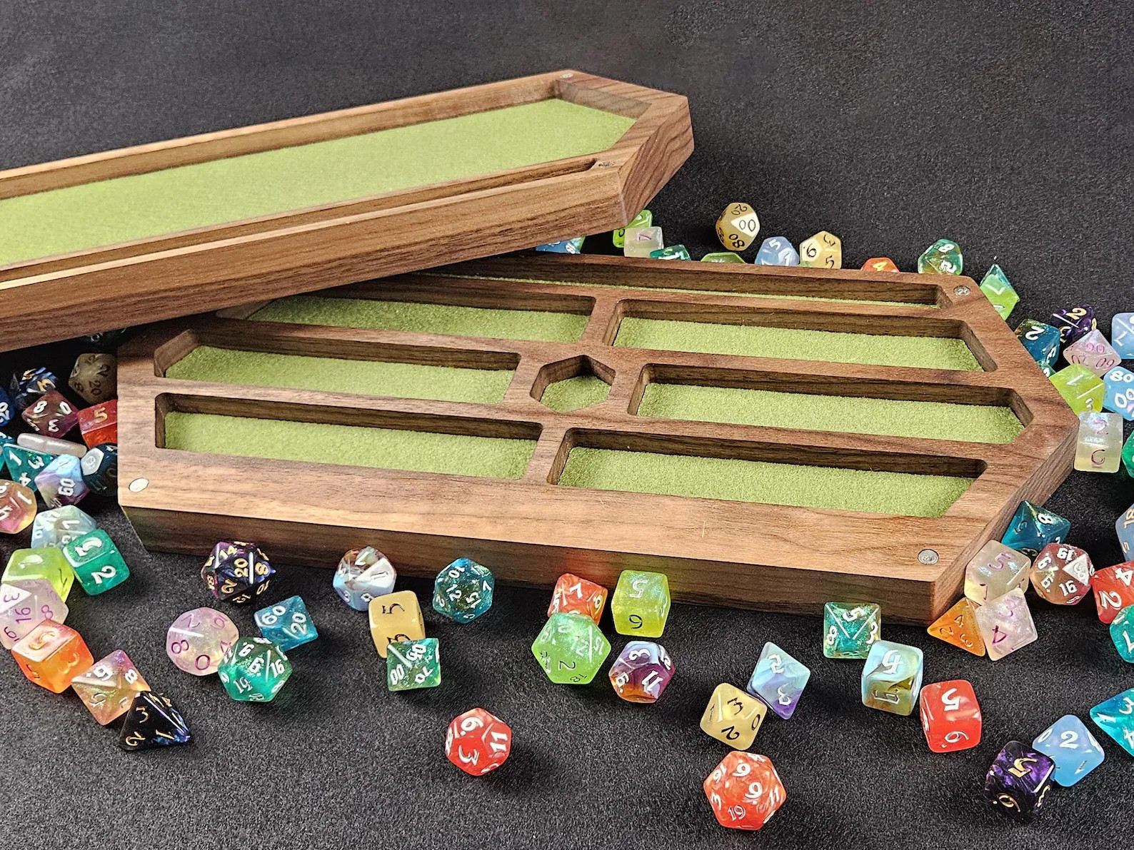 DnD Dice Box / Dice Hoarder / Dice Vault and Dice Tray with Tablet Stand, in Walnut | Holds 6 Dic... | Etsy (US)