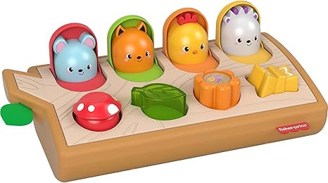Fisher-Price Baby Toy Hide & Peek Pop-Up Animal-Themed Sensory Activity with Wood Accents & Sound... | Amazon (US)