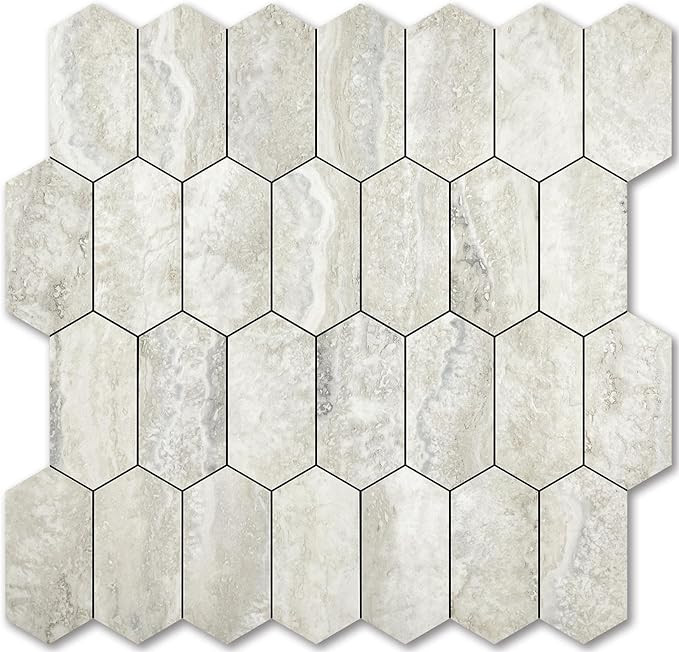 Vamos Tile Long Hexagon Peel and Stick Backsplash Tile - 10 Sheets Stick on Backsplash for Kitche... | Amazon (US)