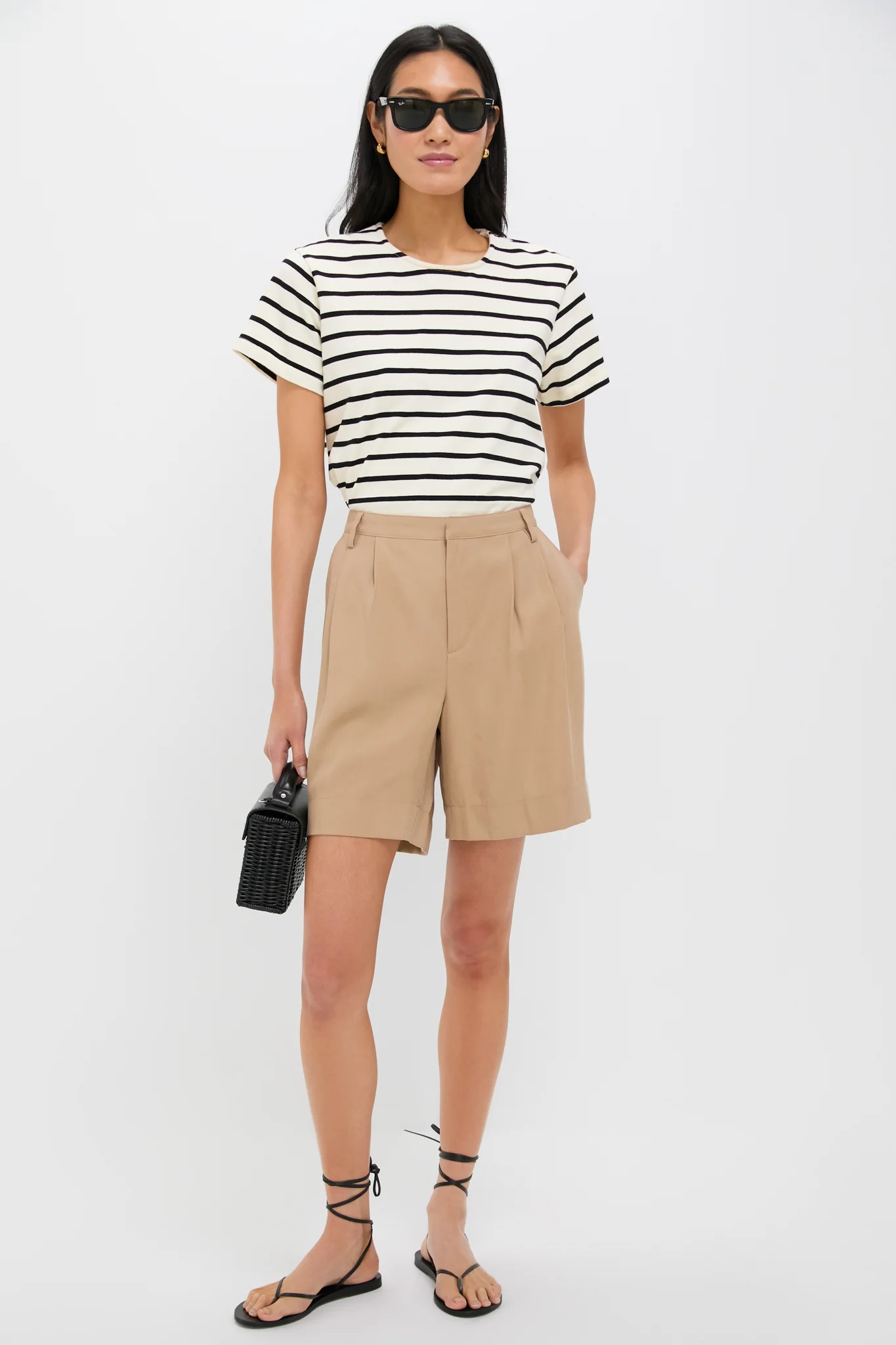 Khaki Pleated Felix Shorts | Tuckernuck (US)