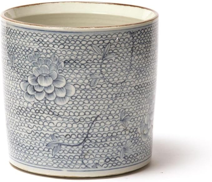 Two's Company Blue & White Chrysanthemum Vase/Planter, Hand-Painted Porcelain | Amazon (US)