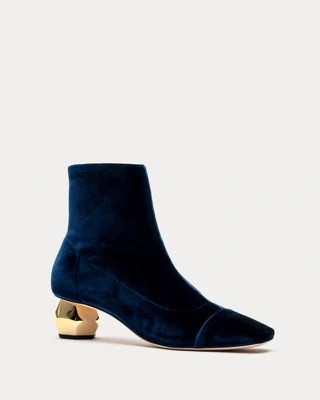Marnie Boot Stretch Velvet Navy | Frances Valentine