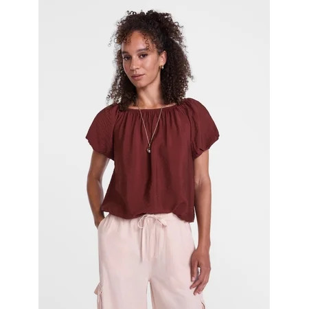 Scenario Women's Puff Sleeve Top, Sizes XS-XXXL | Walmart (US)