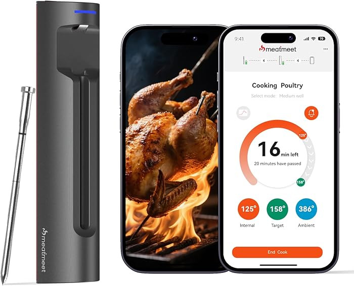 S Pro Bluetooth Wireless Meat Thermometer, 1080°F Heat, 6 Sensors, Enhanced Signal Base, EasySma... | Amazon (US)