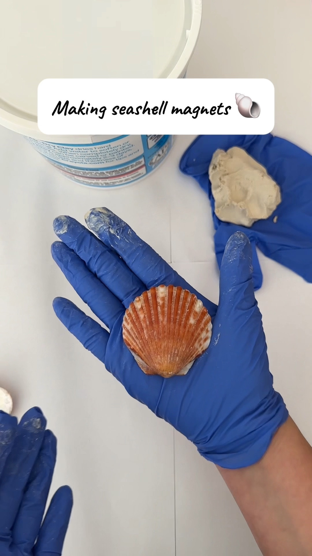 Making seashell magnets 🐚 I used crayola air dry clay for these and let the clay harden for almost two weeks before hanging them up just to make sure they were dry!! 

#LTKdayinmylife #LTKSeasonal #LTKU