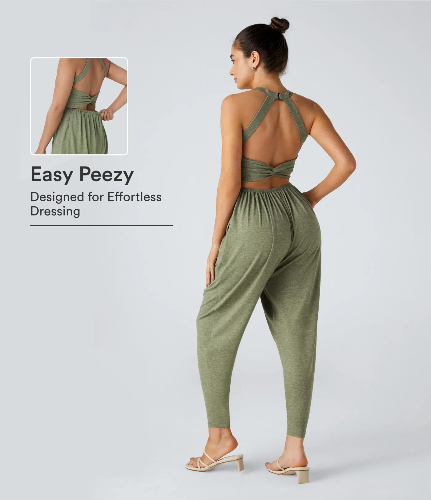 U Neck Pocket Harem Casual Jumpsuit-Easy Peezy Edition | HALARA