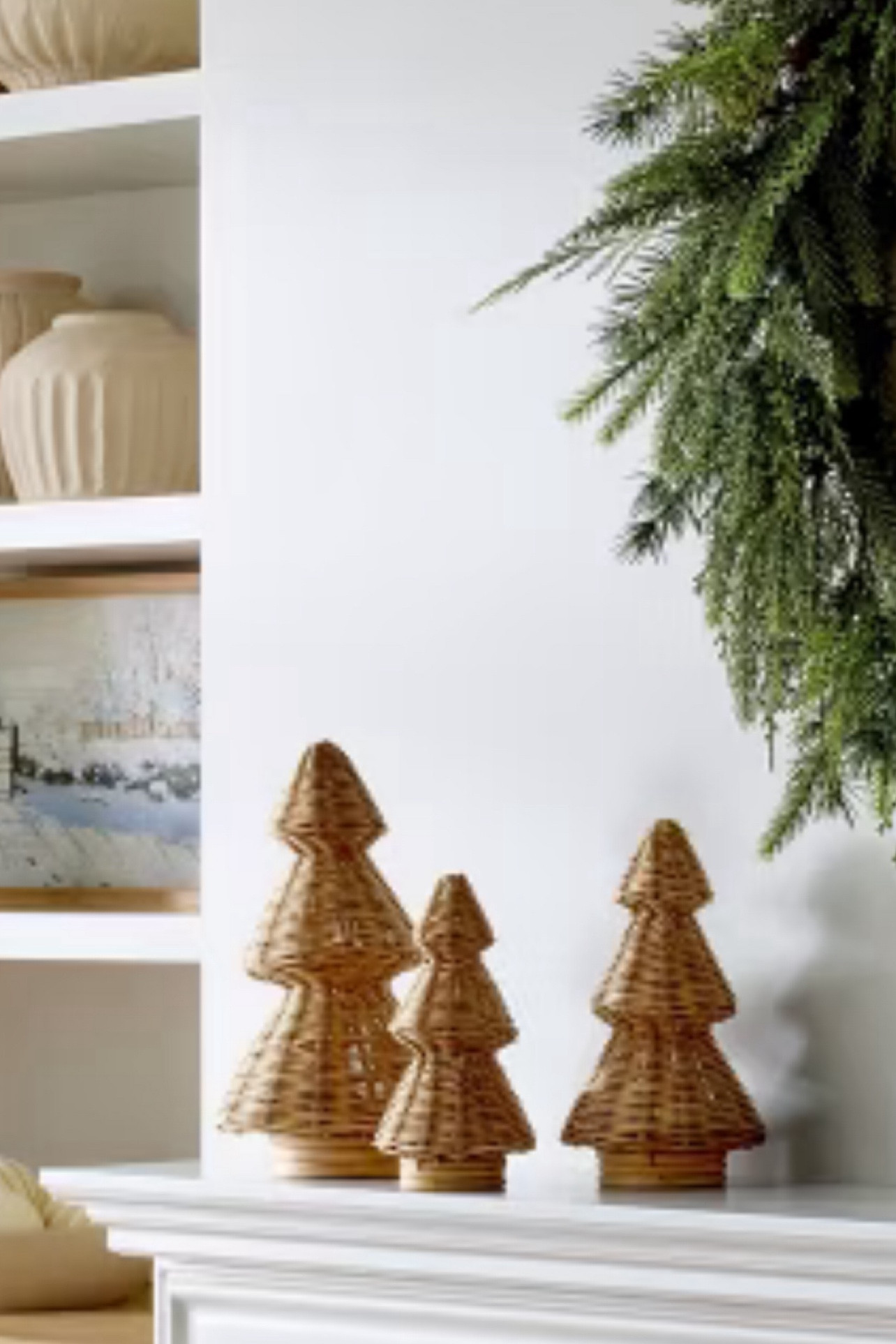 Wicker Christmas Tree Home Decor 

#LTKHome #LTKSeasonal #LTKFindsUnder50