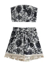 'Kylie' Floral Printed Tassel Two Piece Set | Goodnight Macaroon