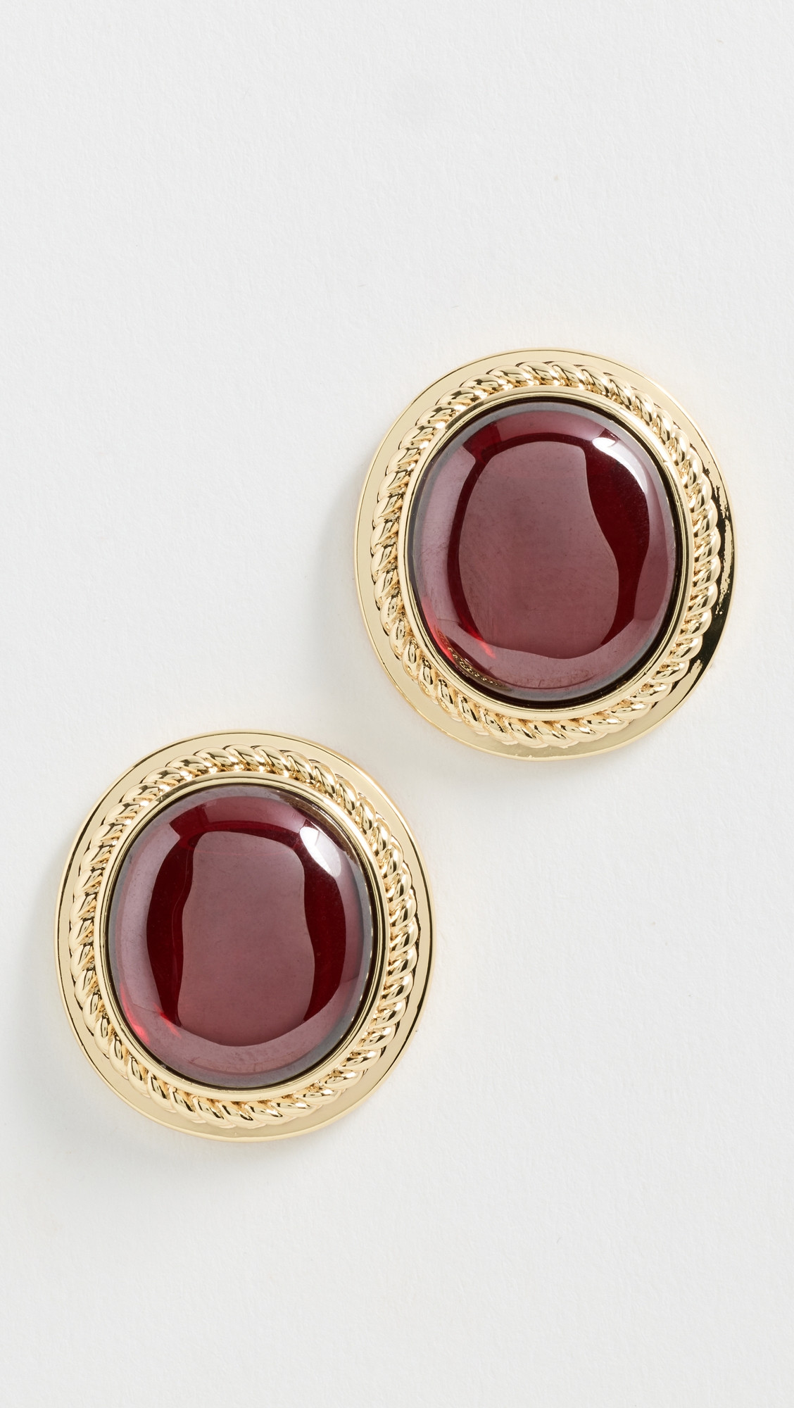 Luv Aj The Elizabeth Garnet Studs Gold One Size | Shopbop