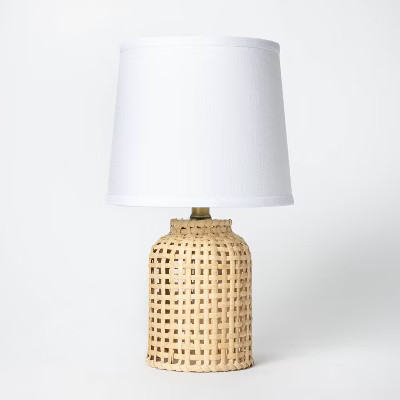 Cylinder Rattan Accent Lamp Brown - Threshold™ | Target