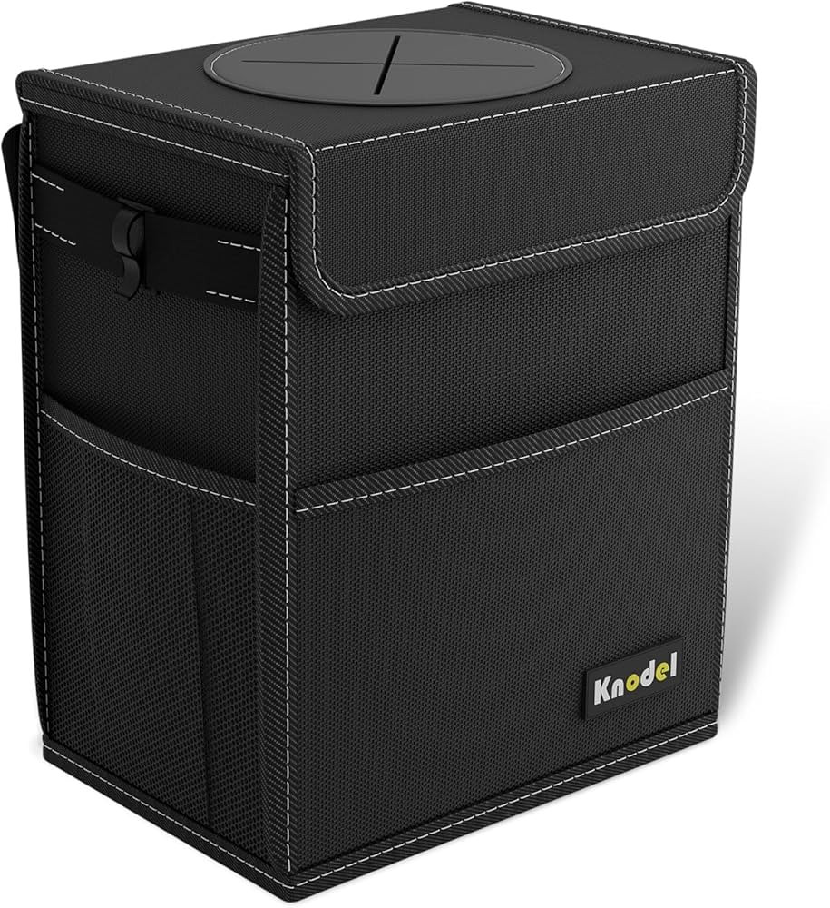 K KNODEL 2 Gallon Black Leak-Proof Waterproof Car Trash Can with Lid | Amazon (US)