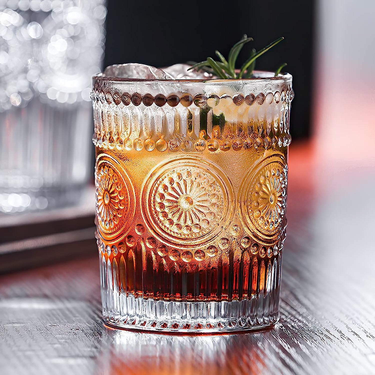 Kingrol 6 Pack 9 oz Romantic Water Glasses, Premium Drinking Glasses Tumblers, Vintage Glassware ... | Amazon (US)