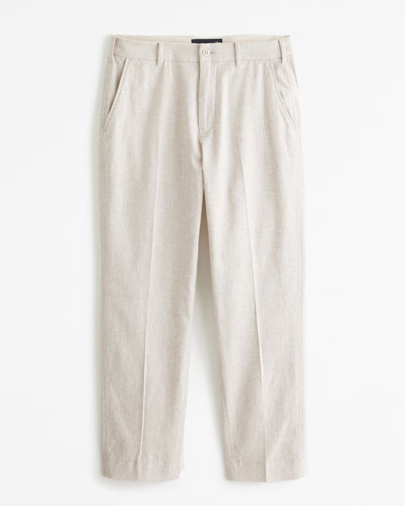 Men's Athletic Loose Linen-Blend Fixed Waist Pant | Men's Bottoms | Abercrombie.com | Abercrombie & Fitch (US)