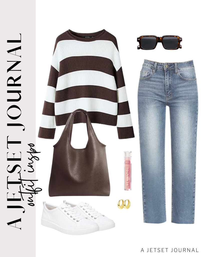 This slouchy handbag is the perfect accessory for this color of knitted sweater and jeans. Wearing these Vionic Winny knit sneakers pulls the whole look together. 

 #LTKSeasonal #LTKSaleAlert #LTKTravel