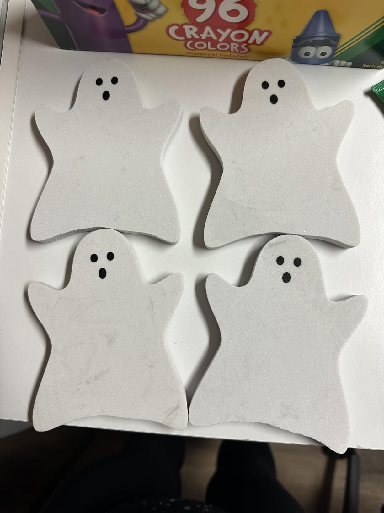4 Pcs Marble Coasters Halloween Ghost Coasters 4.7 x 3.9 Inches | Amazon (US)