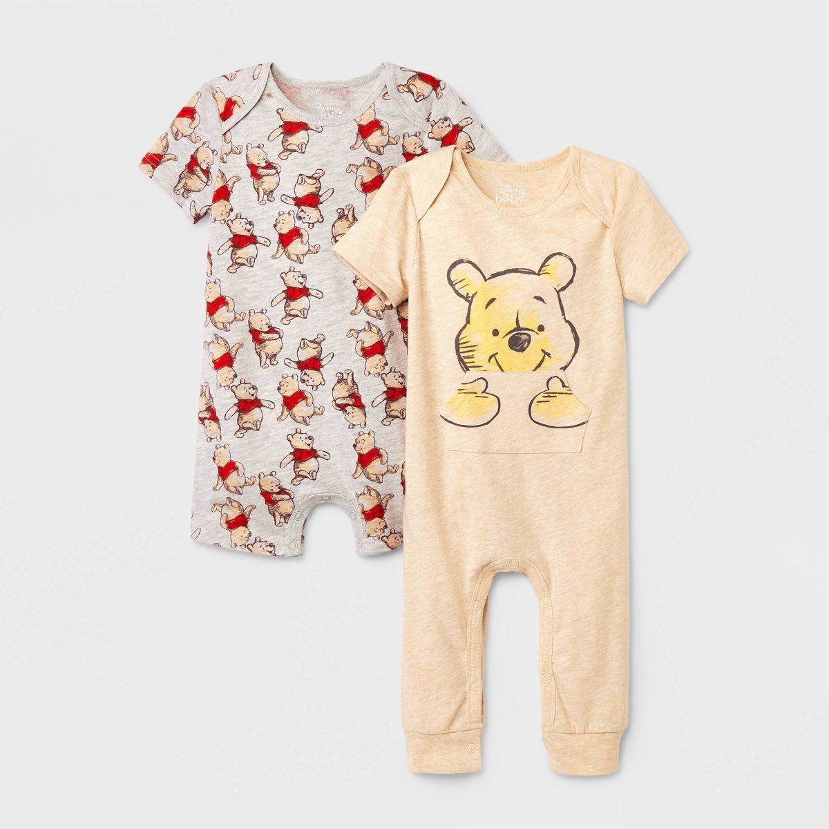 Baby Boys' 2pk Disney Winnie the Pooh Romper Set - Beige | Target