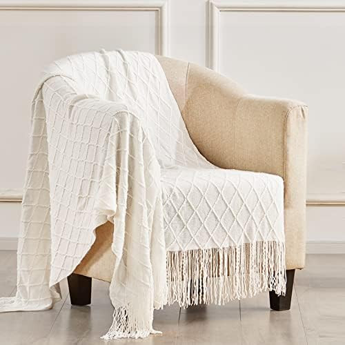 Touchat Knitted Throw Blankets for Couch, Sofa and Bed, Lightweight Soft Knit Blanket with Tassel... | Amazon (US)
