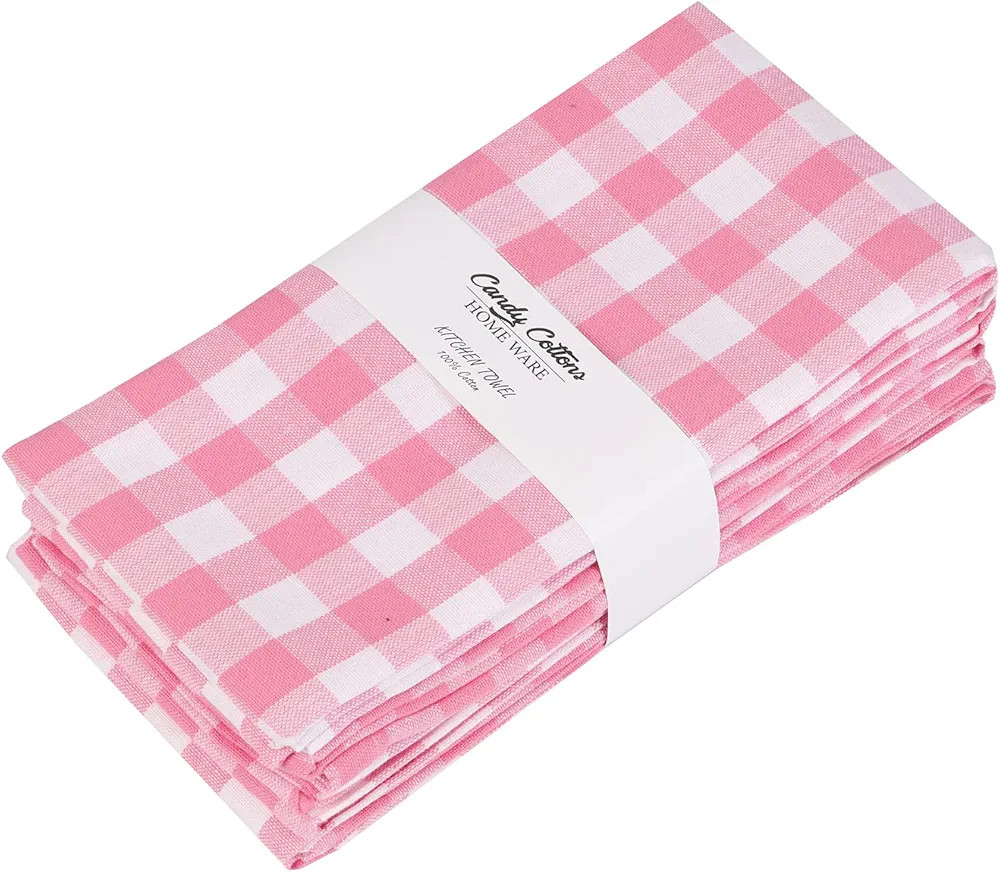 Juego de 6 paños de cocina clásicos de color rosa, paños de cocina, paños de cocina, a cuadro... | Amazon (US)