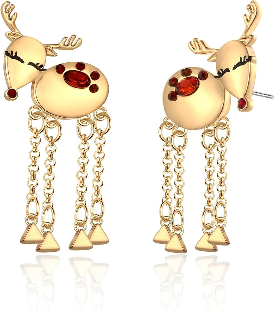 CLASSYZINT Christmas Earrings for Women Reindeer Bow Knot Snowman Light Bulb Christmas Tree Tasse... | Amazon (US)