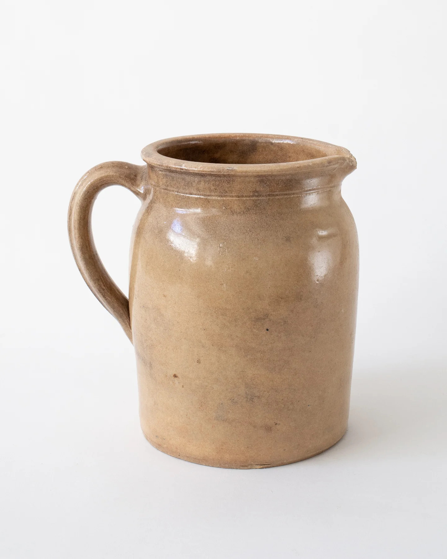 Vintage French Stoneware Pitcher - XXXVII | The Vintage Rug Shop