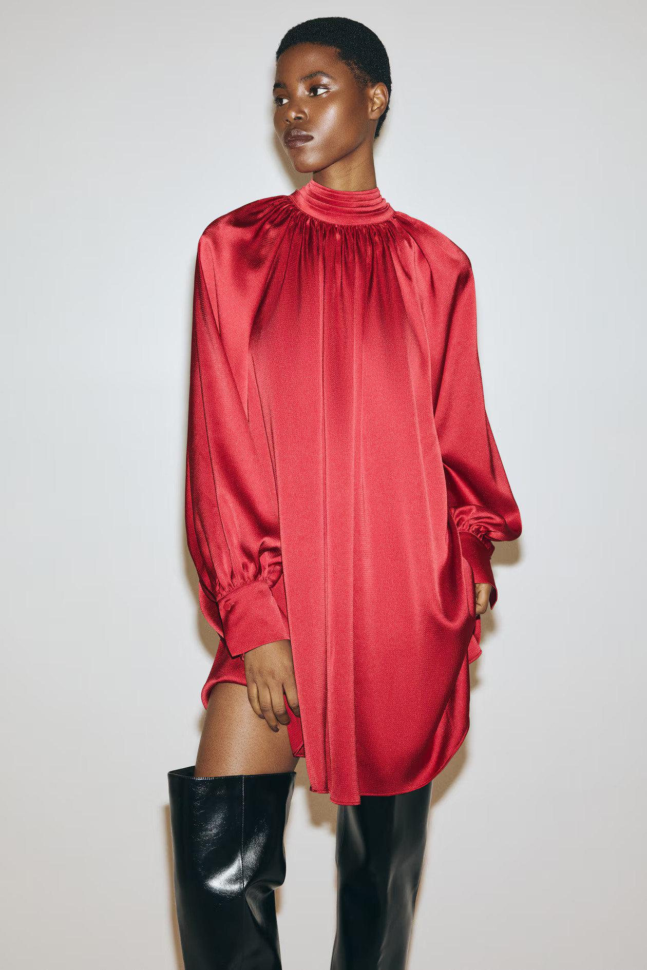 Scarf-Detail Satin Dress | H&M (US + CA)