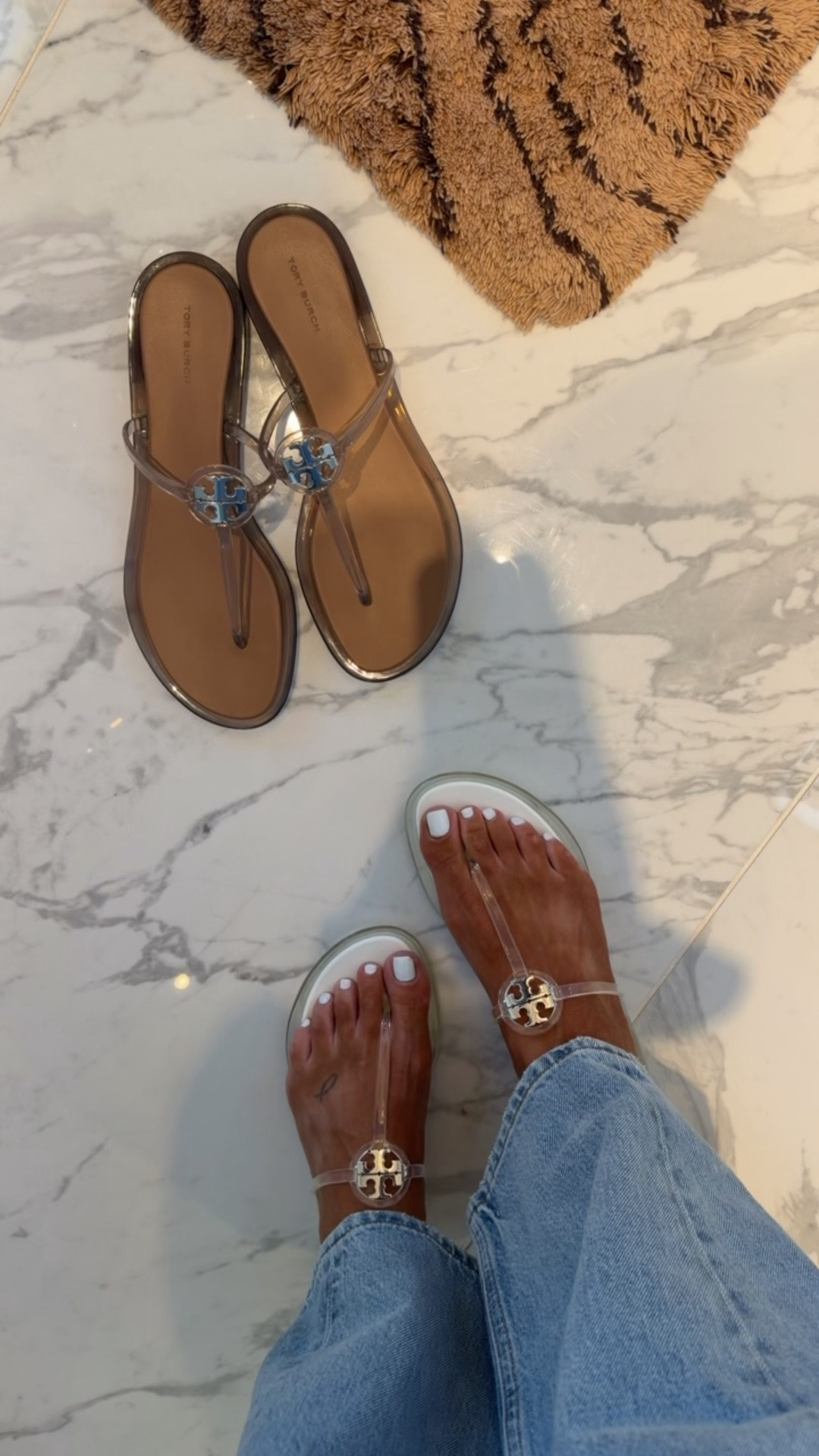 These TB cushioned sole jelly sandals 😍😍😍 just released at Nordstrom