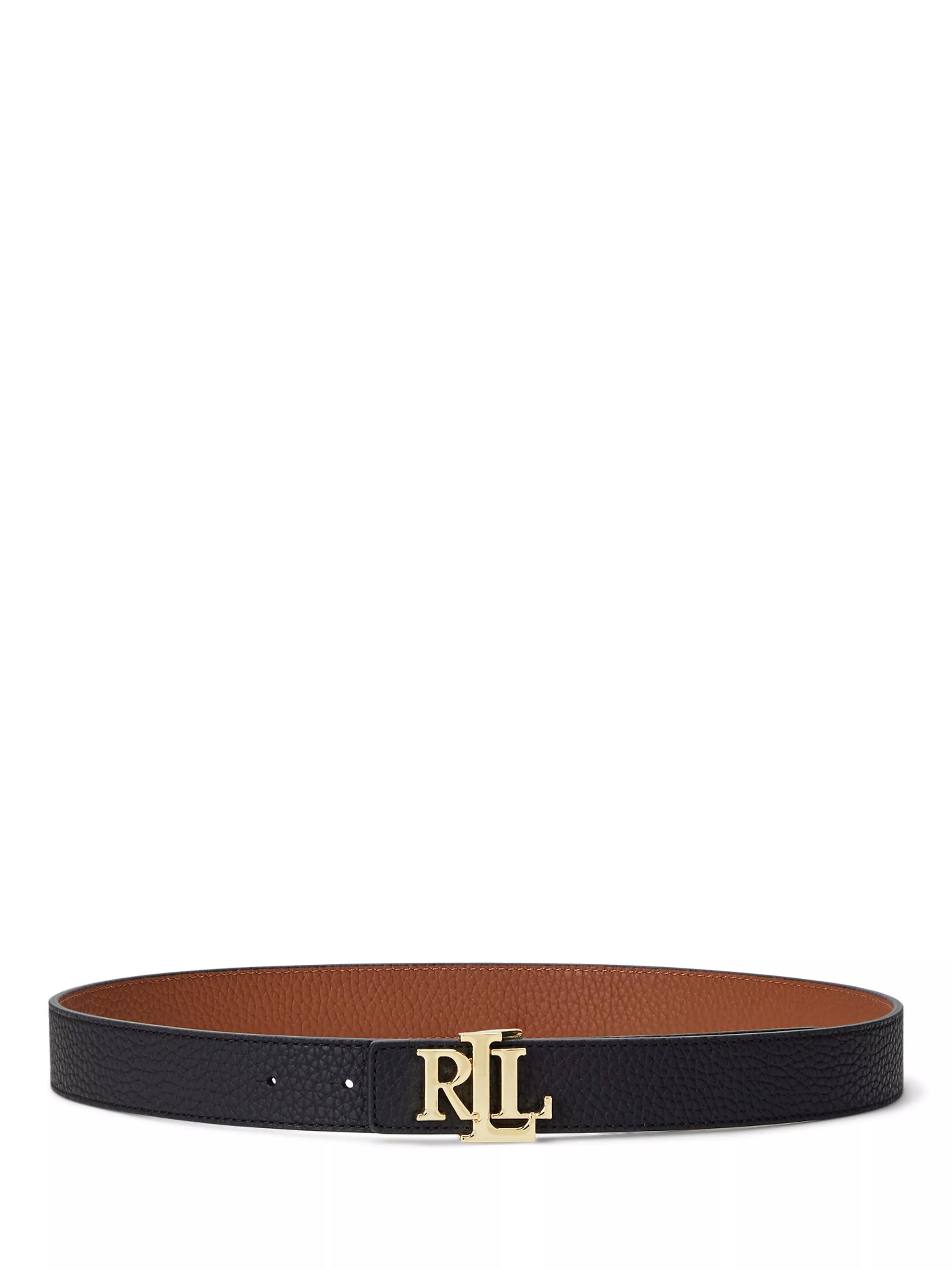 Lauren Ralph Lauren Pebble Leather Reversible Regular Belt, Black/Tan | John Lewis (UK)