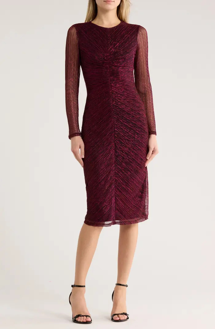 Vince Camuto Metallic Crinkle Cocktail Dress | Nordstromrack | Nordstrom Rack
