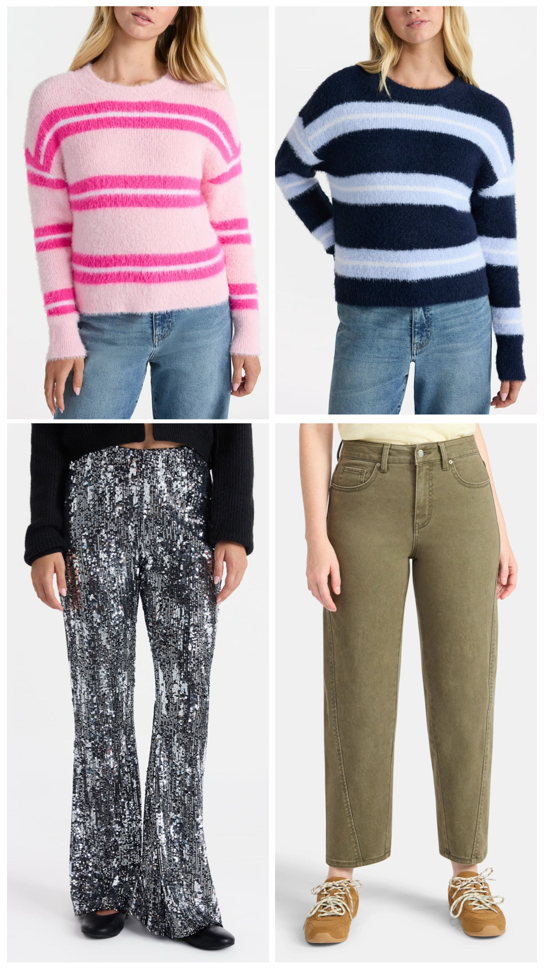 Walmart new arrivals, striped sweater, sequin pants, barrel jeans 

#LTKHoliday #LTKFindsUnder50 #LTKStyleTip