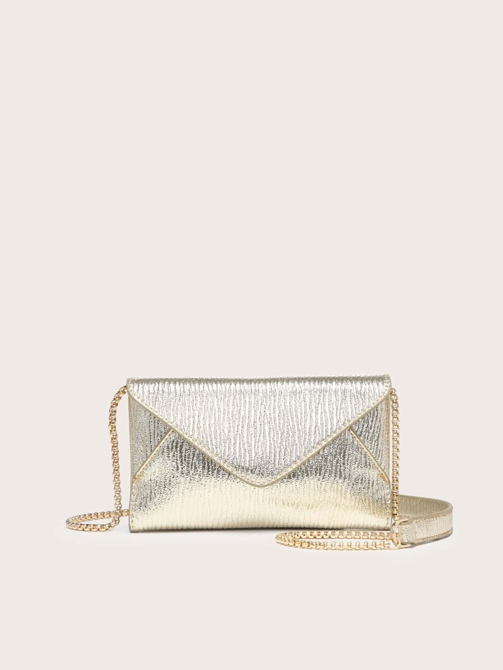 Lightweight,Business Casual Metallic Flap Chain Envelope Bag Fashion,Modern,Business Crossbody Ba... | SHEIN
