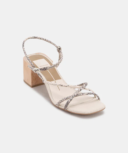 ZAYLA HEELS IN STONE SNAKE PRINT LEATHER | DolceVita.com