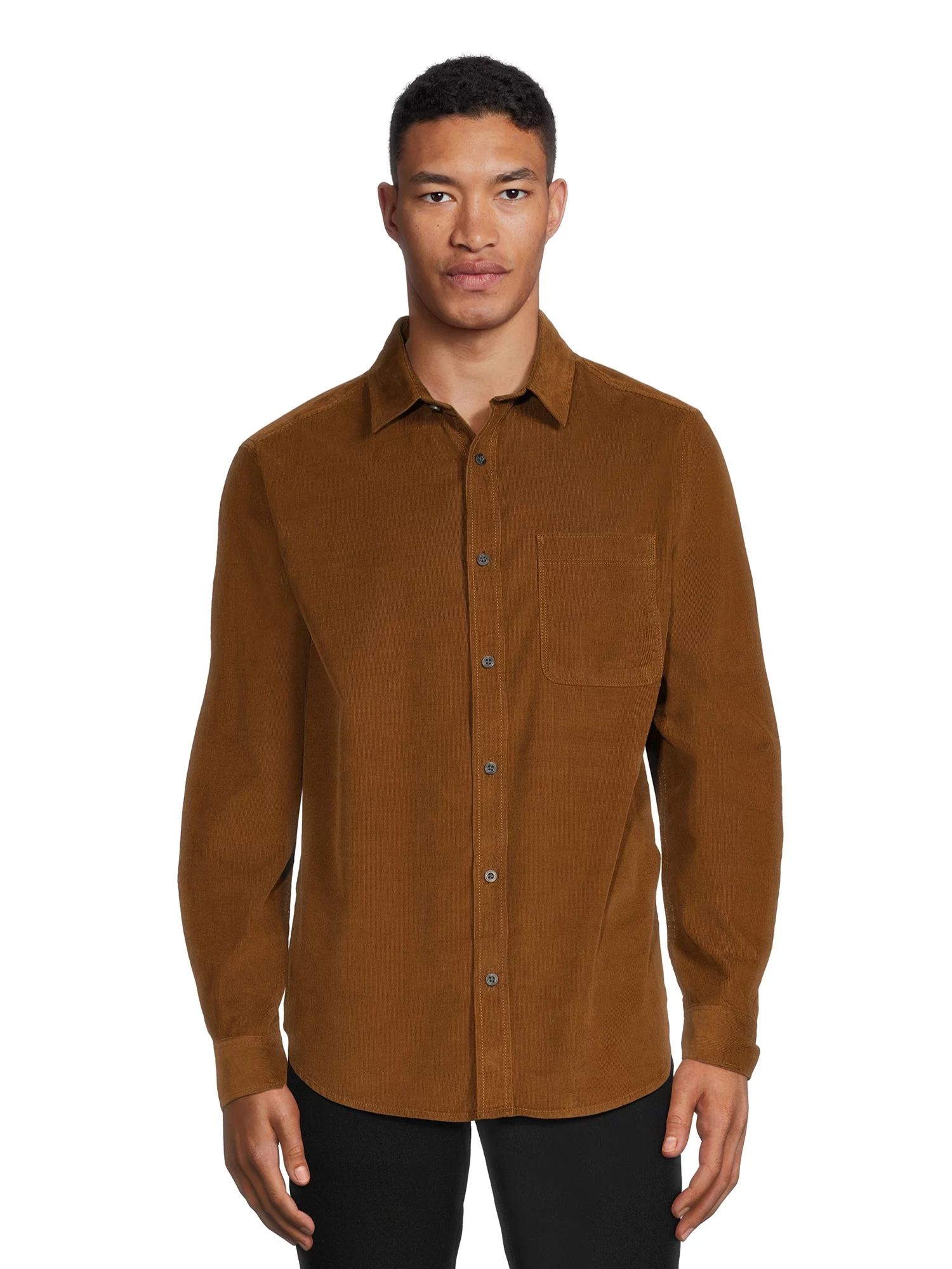 George Men's Corduroy Shirt with Long Sleeves, Sizes S-3XL - Walmart.com | Walmart (US)