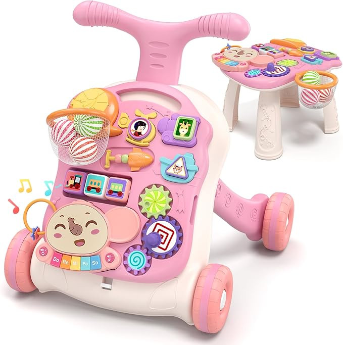 QDRAGON 3 in 1 Baby Walker and Activity Center for Girl, Learning to Walk, Sit to Stand, Early Ed... | Amazon (US)