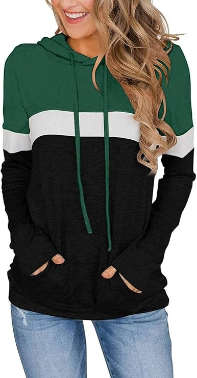 MixShe Women’s 2025 Fall Long Sleeve Hoodie Pullover Sweatshirt Lightweight Casual Tops Blouse | Amazon (US)